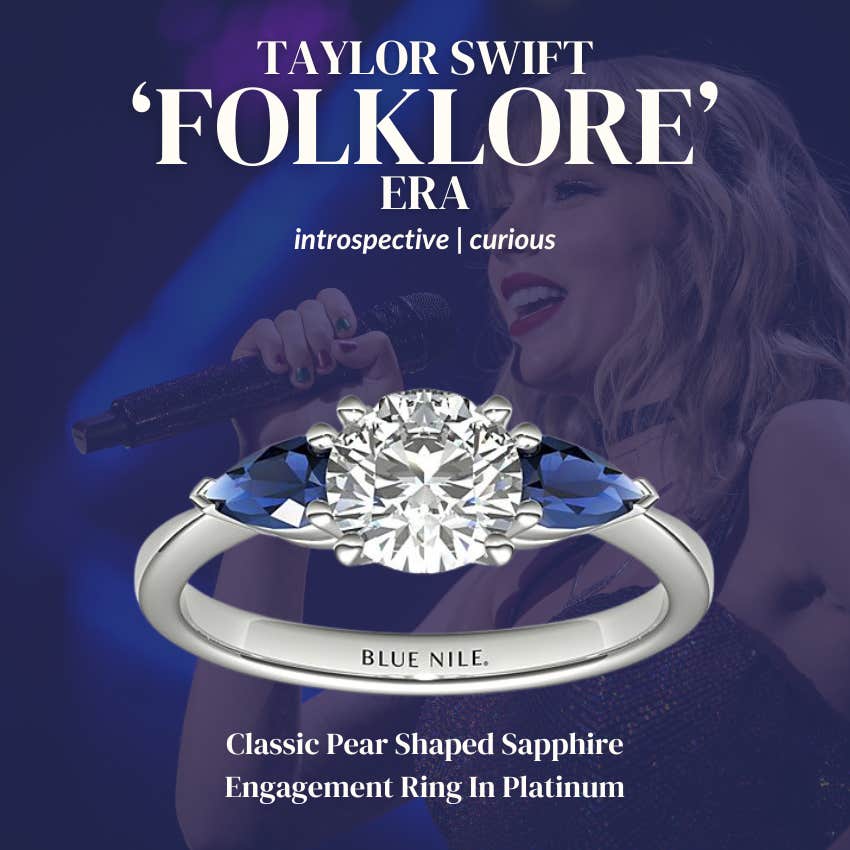 Blue Nile Classic Pear Shaped Sapphire Engagement Ring In Platinum