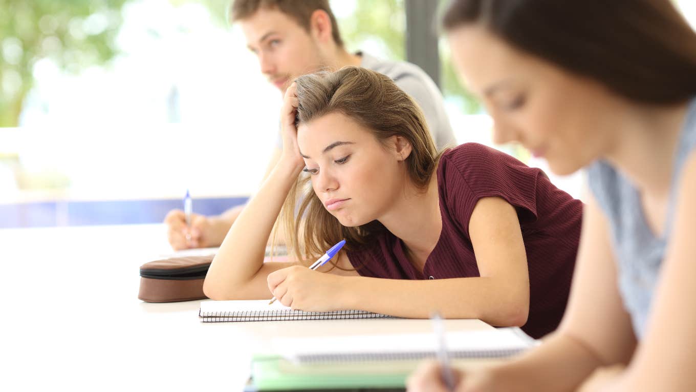 Student slacking in class and not doing assignments