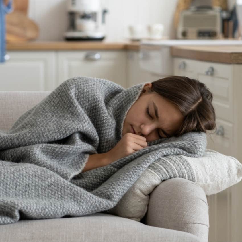 teen sleeping on couch