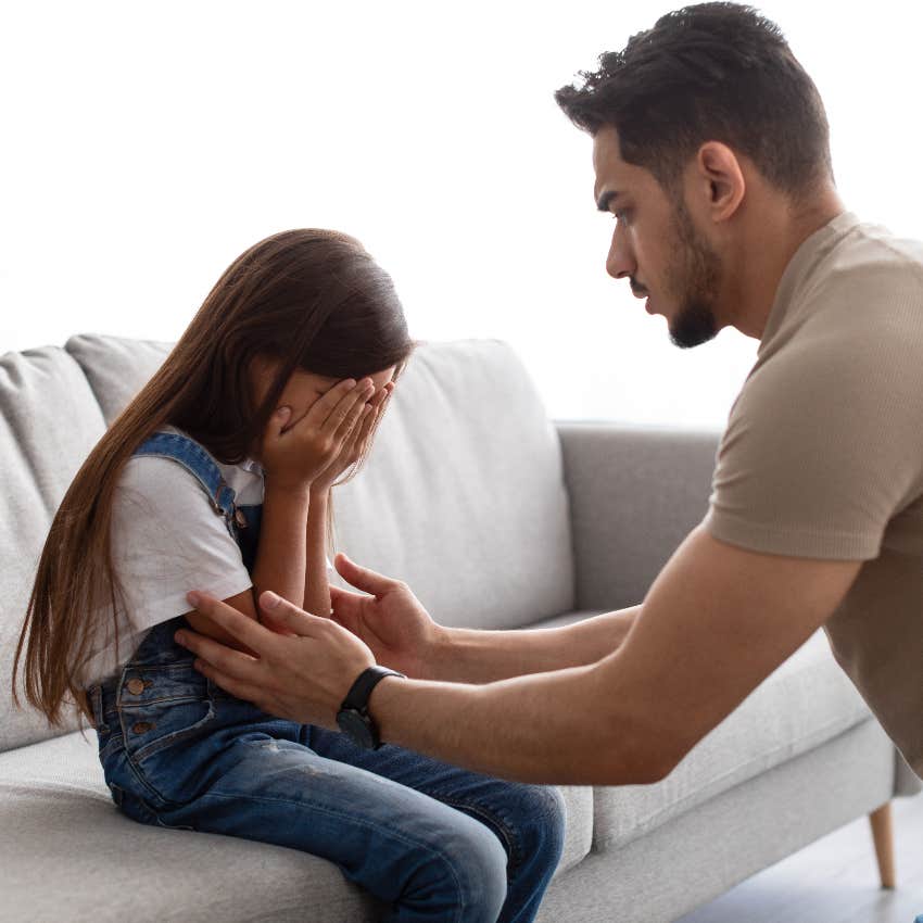 Uncle comforting His 12-Year-old Niece