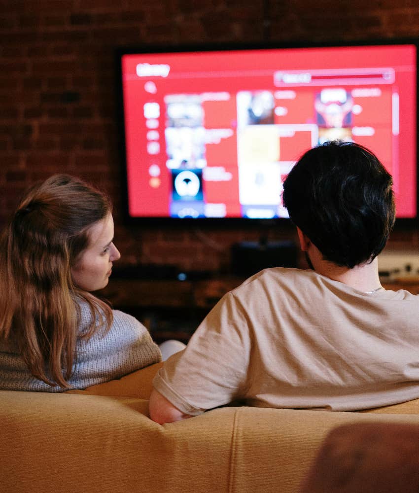 couple watching television