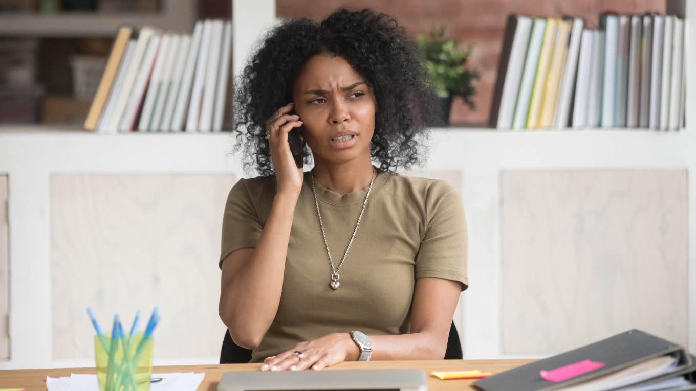 Woman being asked inappropriate questions during phone interview