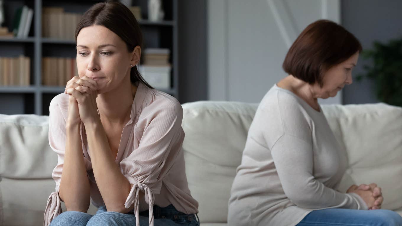 unhappy woman and estranged mother