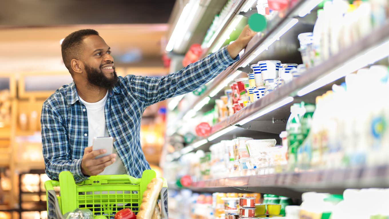 man at grocery store