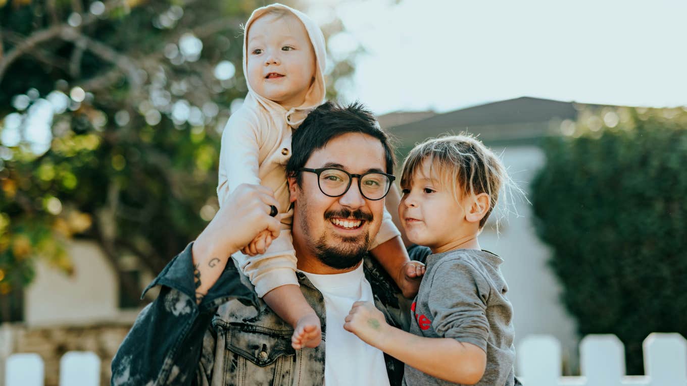 Woman's Husband Thinks Her Career Is Less Important- dad with two kids