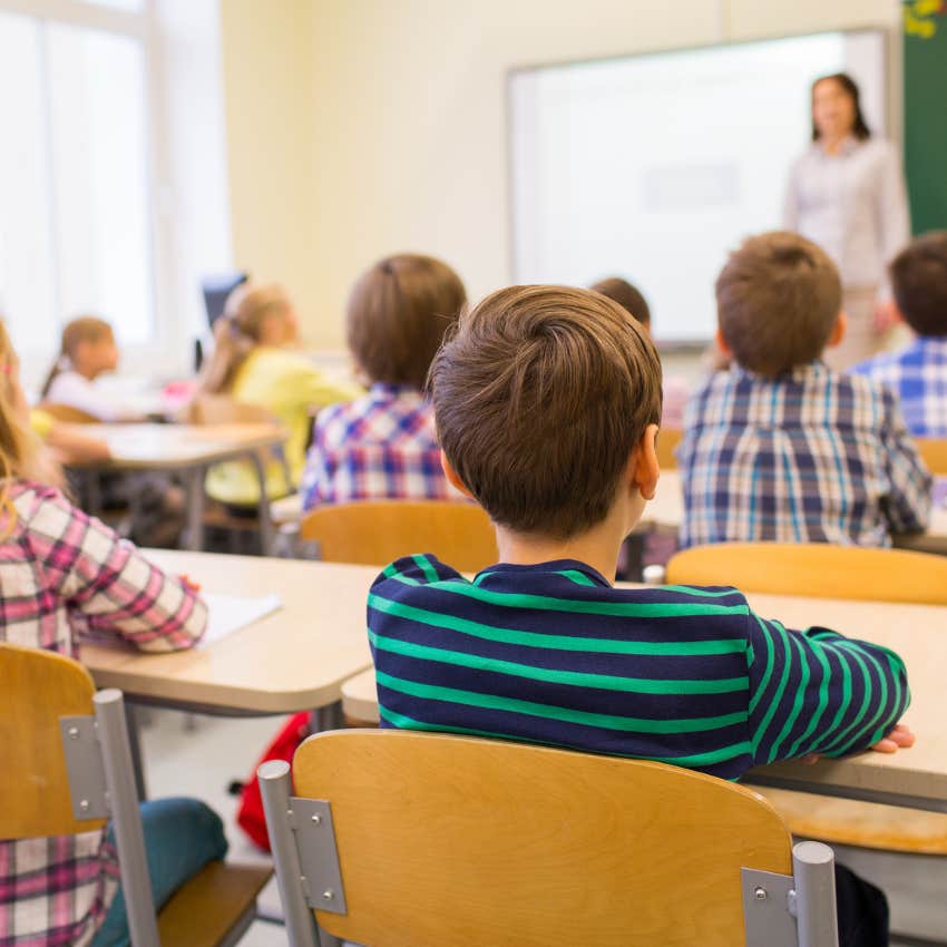 Young students sitting in a classroom.