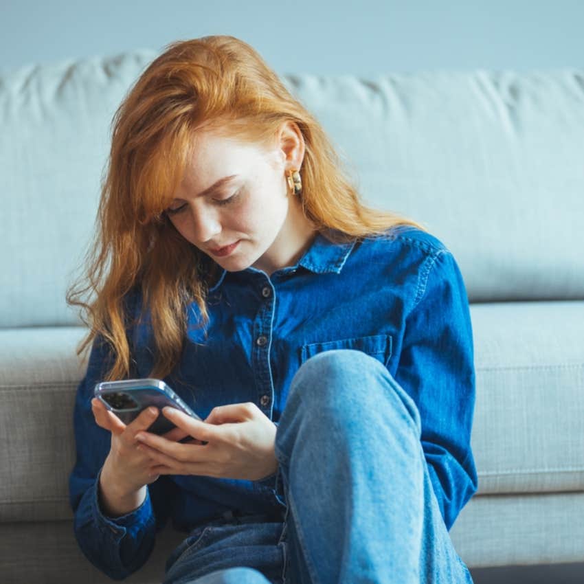 young woman texting 