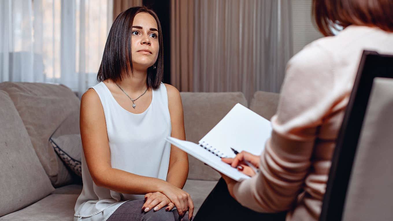 11 Examples Of Weaponized Therapy Speak woman in therapy session