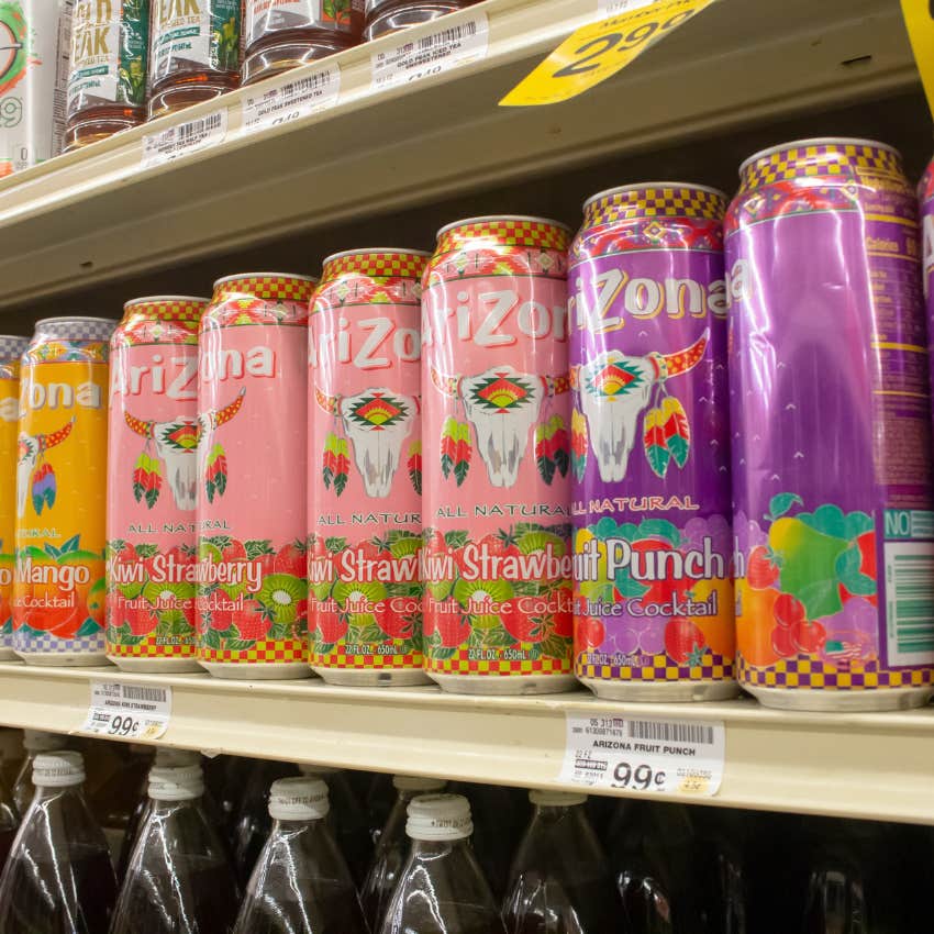 AriZona iced tea on a store shelf. 