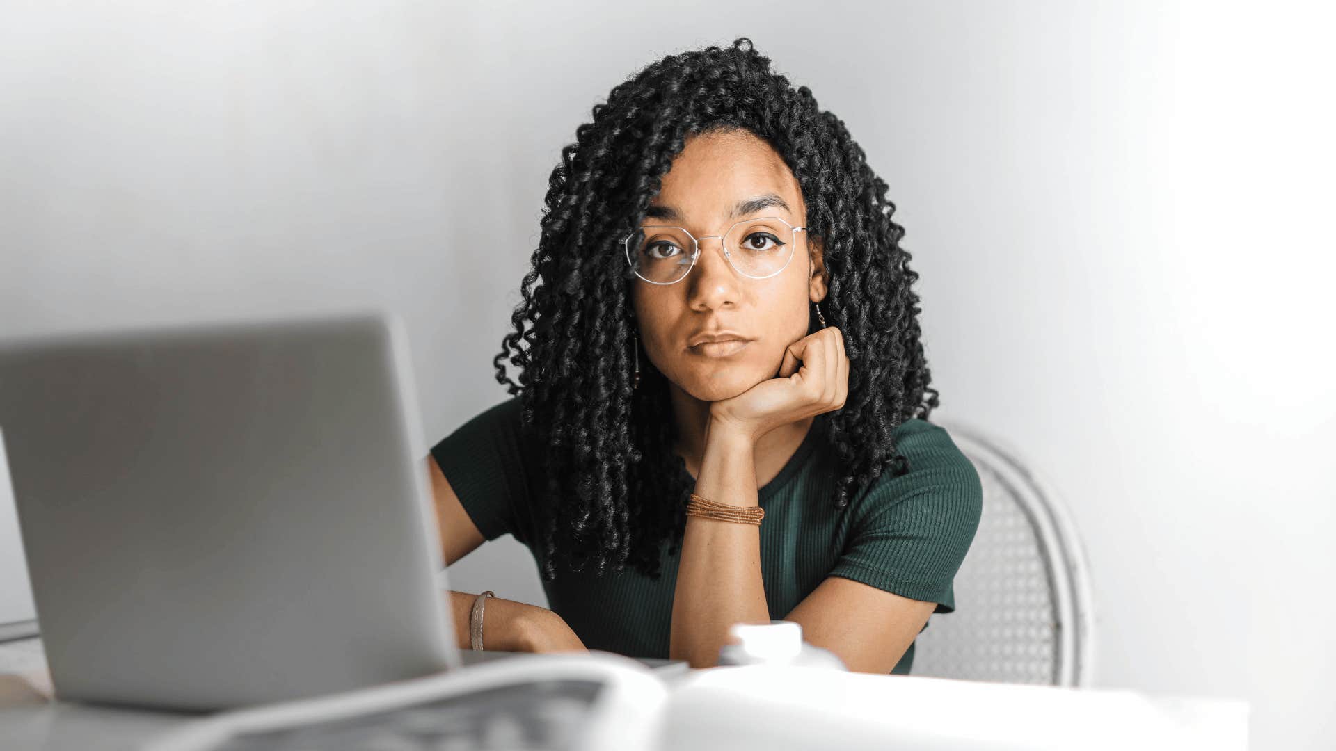 woman trying not to make mistakes
