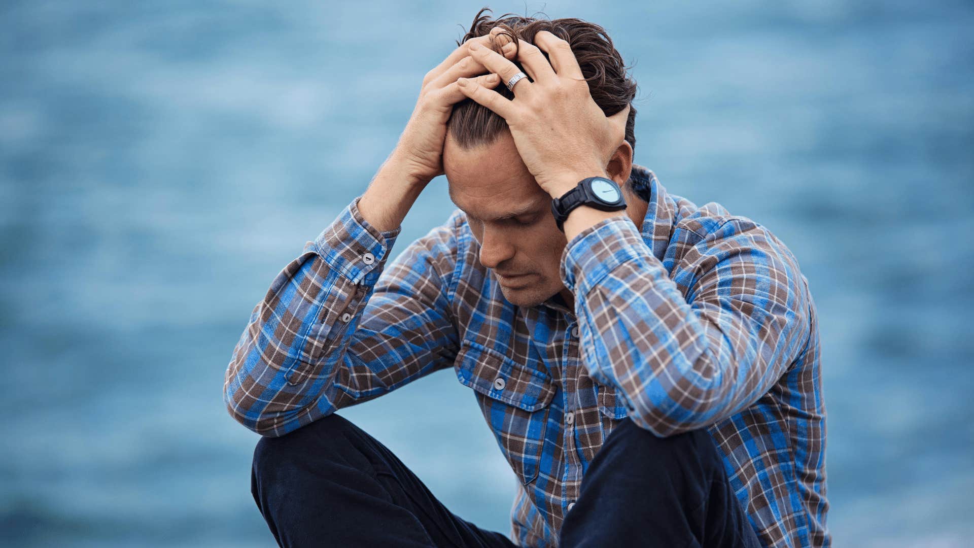 man embracing failure