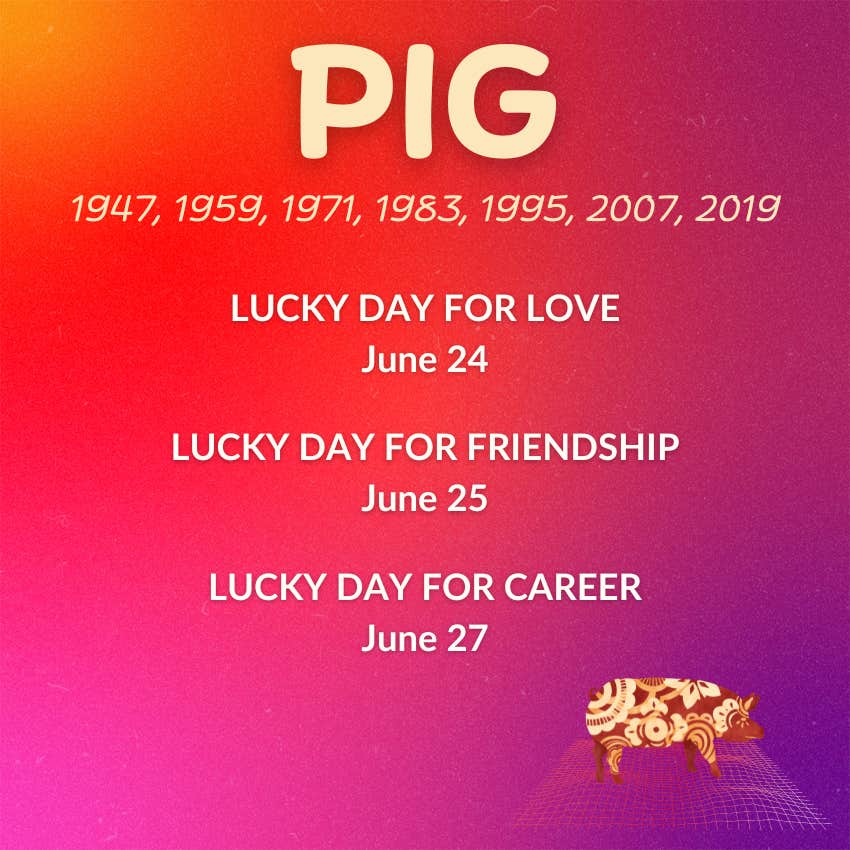 pig chinese zodiac weekly horoscope june 24-30