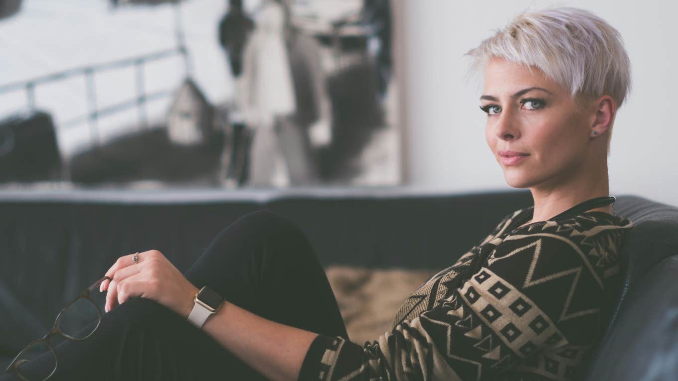 woman on couch