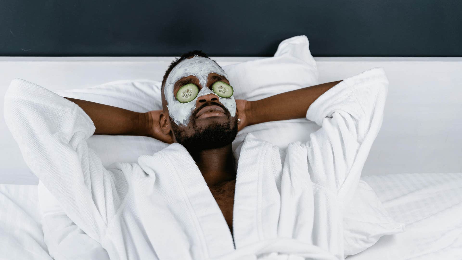 successful man having spa day