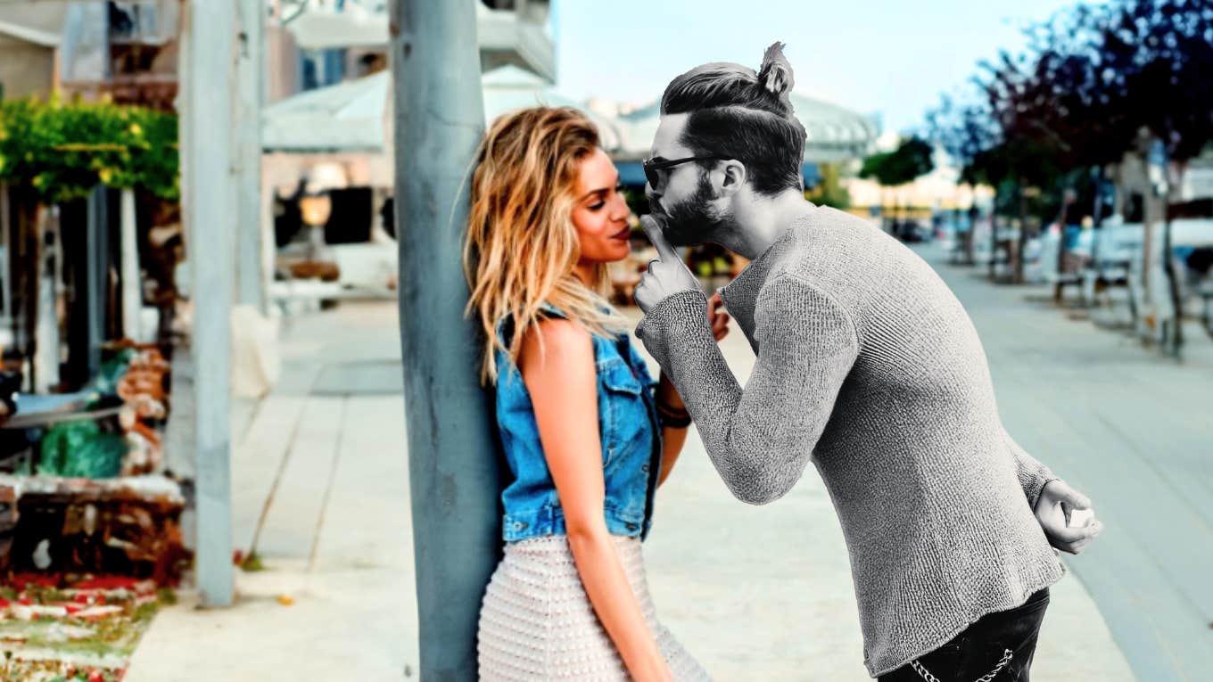 Signs You're In A Toxic Relationship (And How To Get Out) Toxic relationship, man leaning forward pointing in woman's face