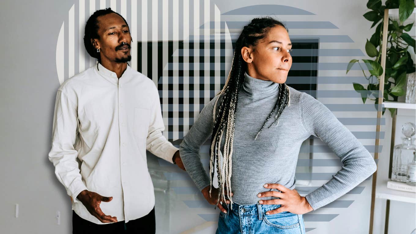 Man not telling the truth when woman asks him questions