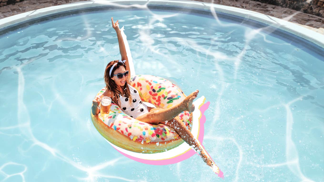 The Eight Habits Of The Most Chill People I Know Woman chilling in pool