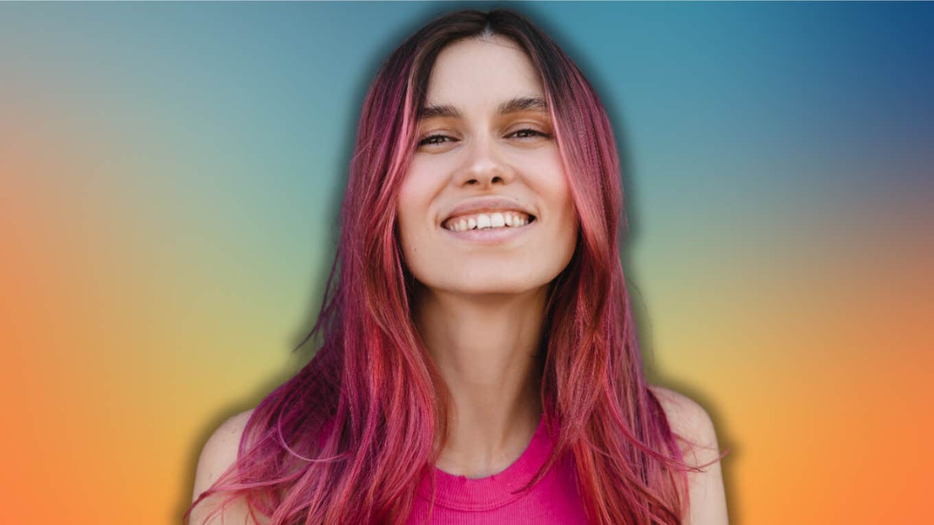 woman with colorful hair