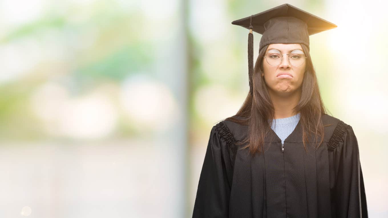 annoyed college graduate