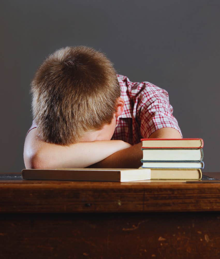 tardy little boy in trouble school policy lateness
