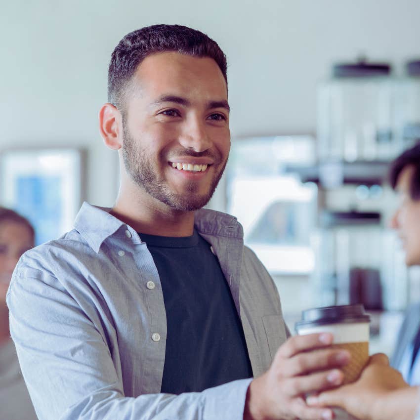 man ordering a coffee
