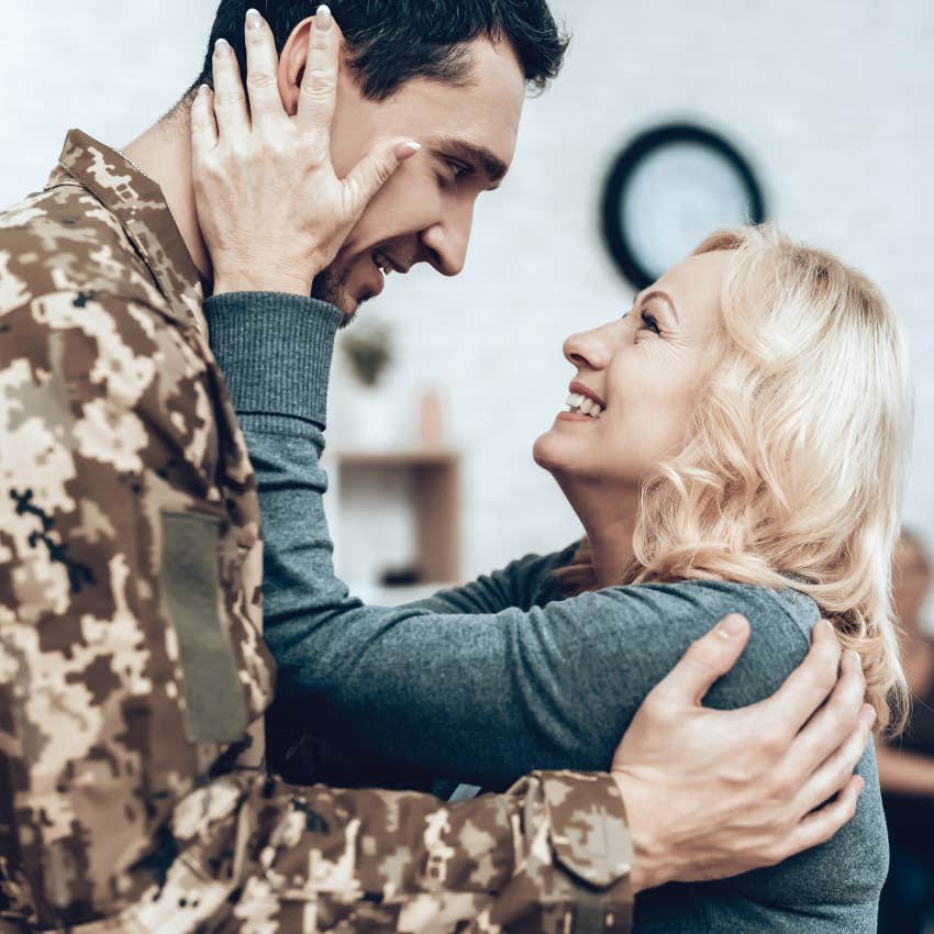 soldier with mom