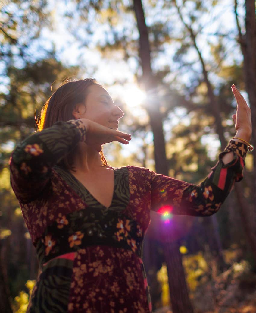 Movement in nature helps her survive a harsh world