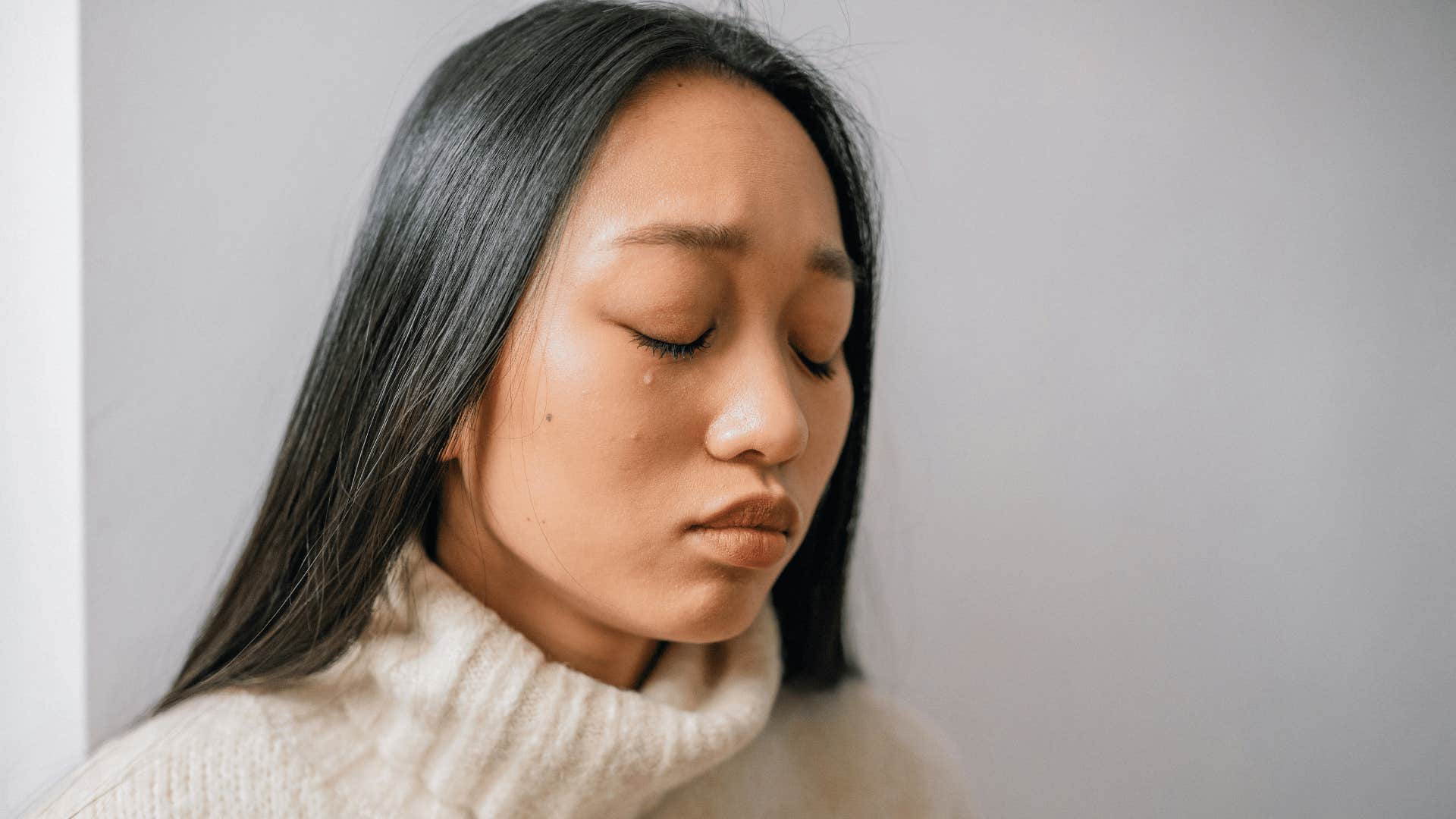 sad woman crying