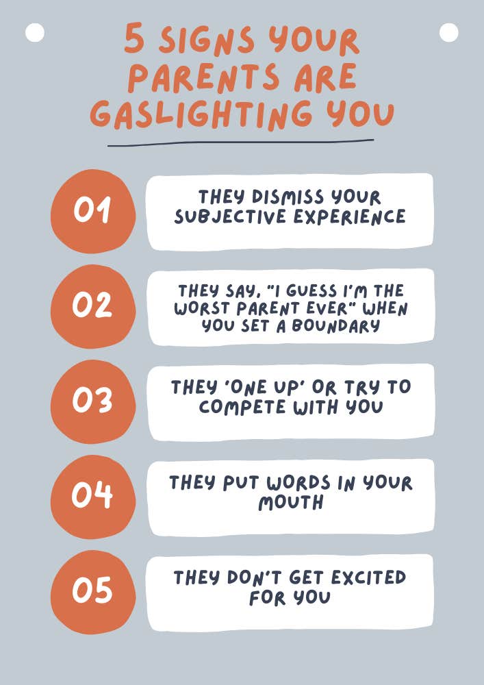 signs parents gaslighting adult children list