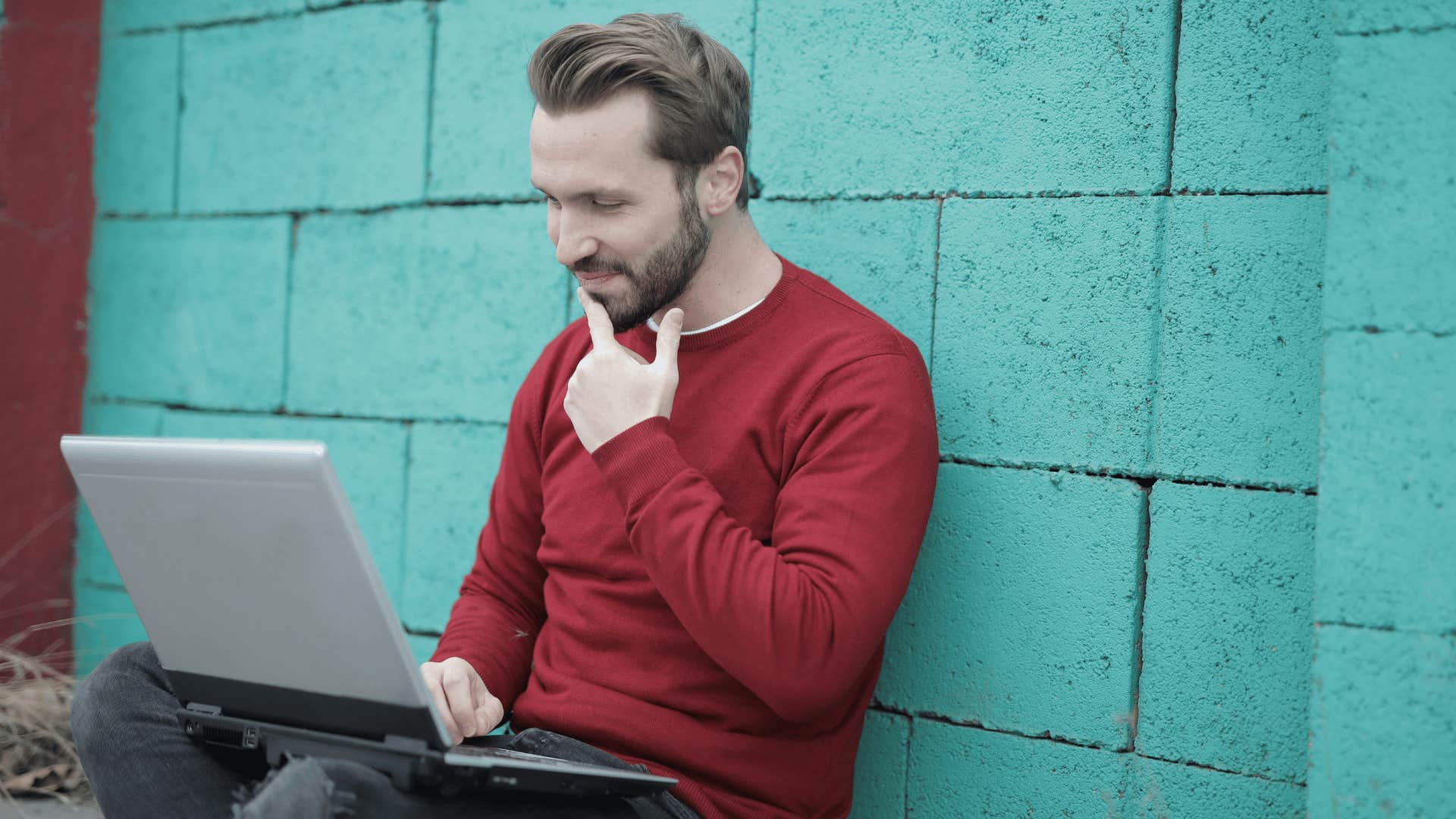intelligent man on his computer