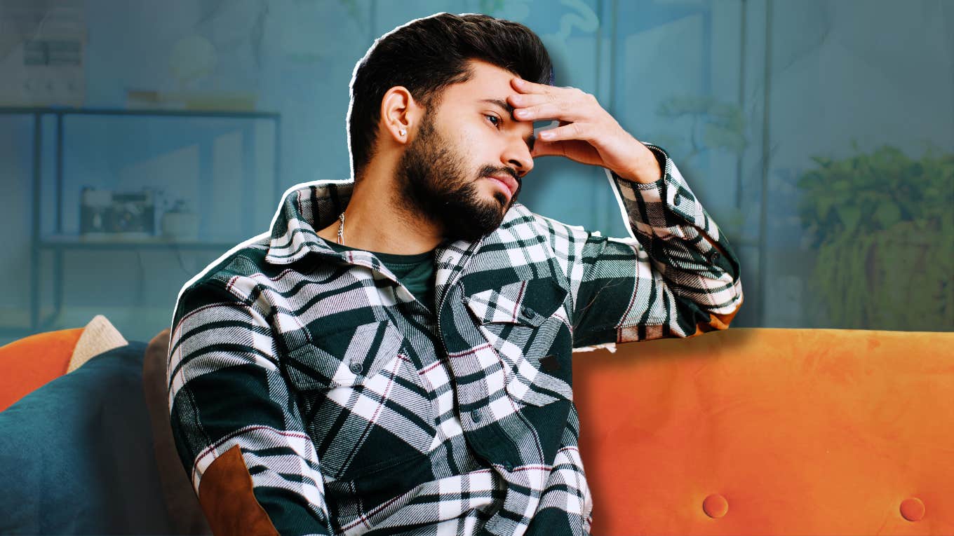 Smart Ways To Kick Past Trauma Out Of Your Relationships Man thinking about kicking past trauma out of his relationship
