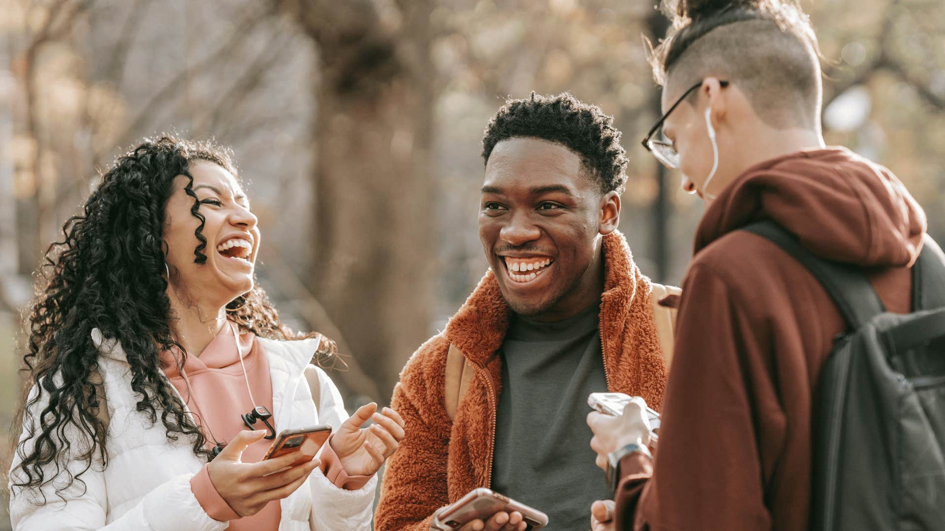 group of friends talking