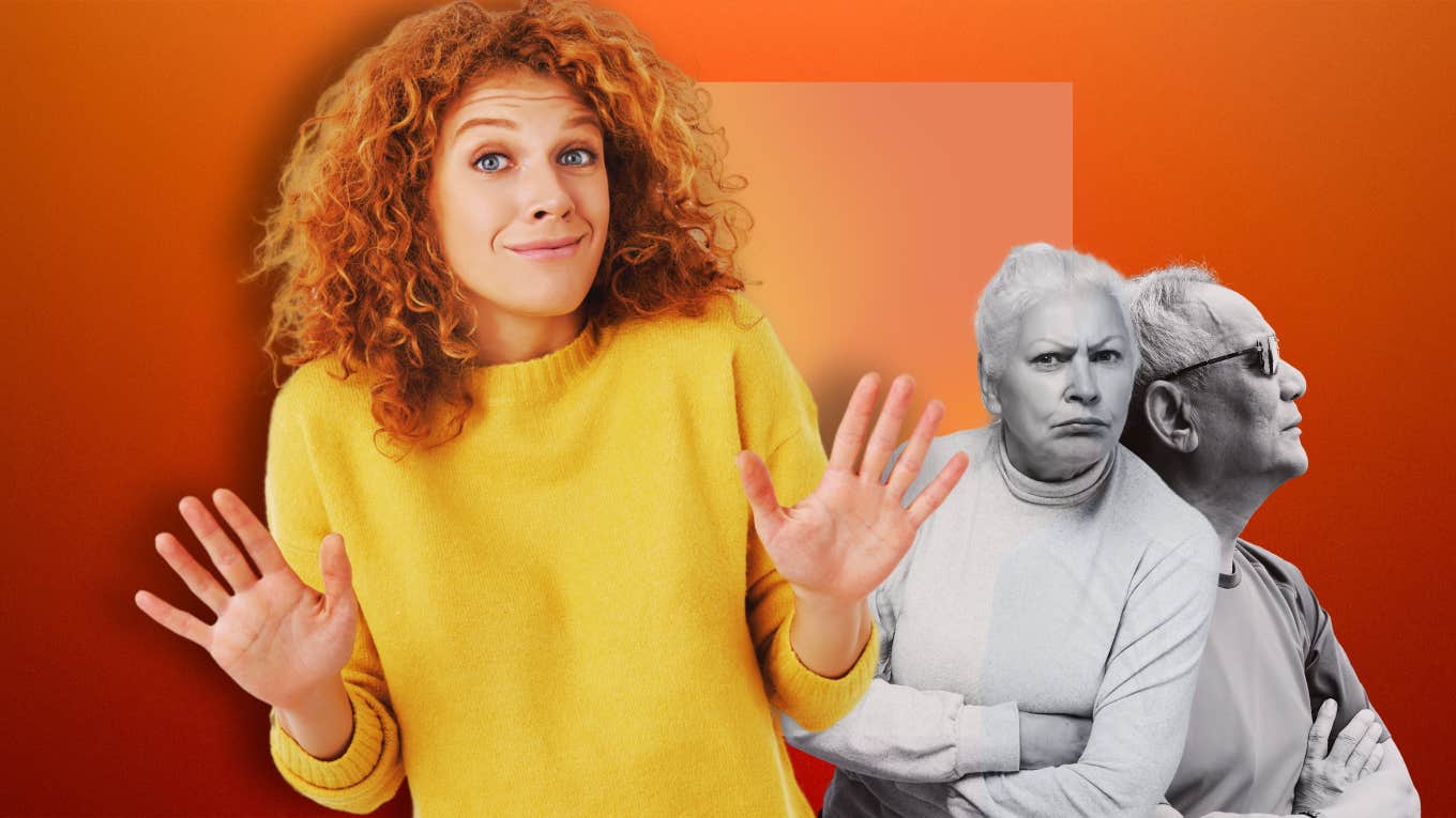 Woman telling parents that they are violating her parenting boundaries 