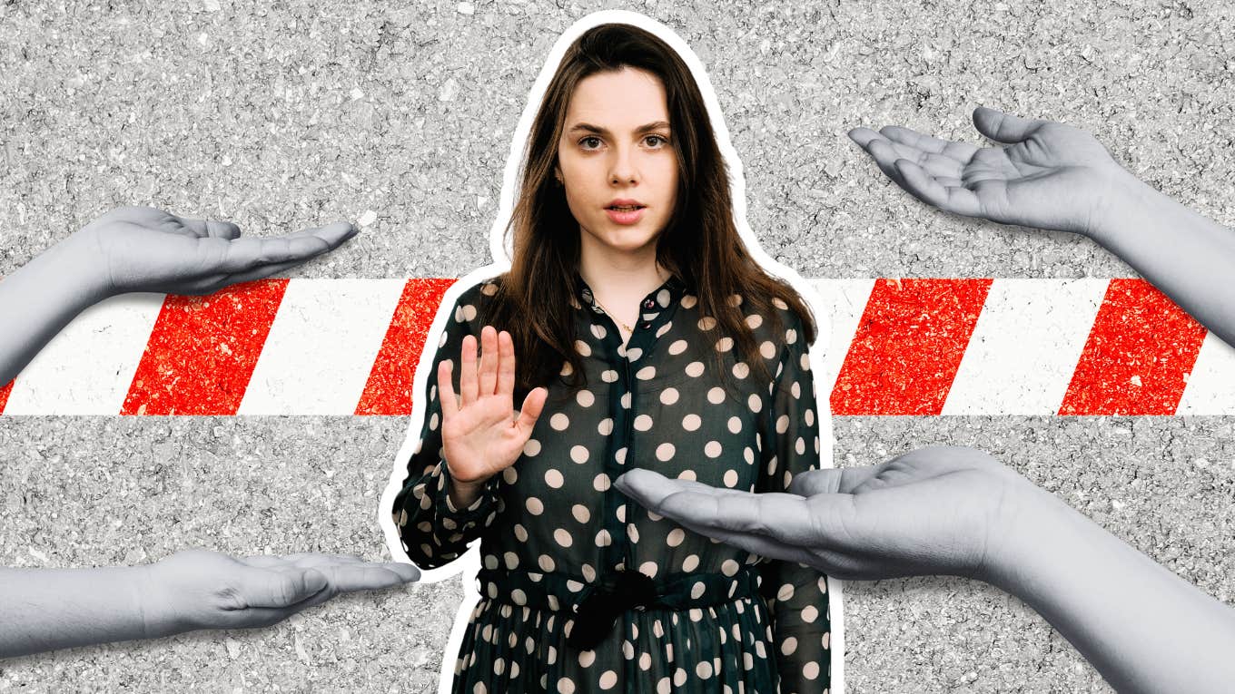 Woman setting boundaries with disrespectful people