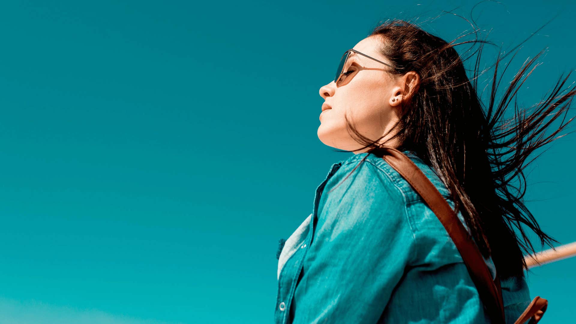 solo woman breathing