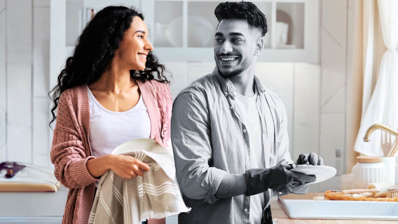 Relationship Coach: How Men Can Help Their Wives With Chores Man helping out with household chores