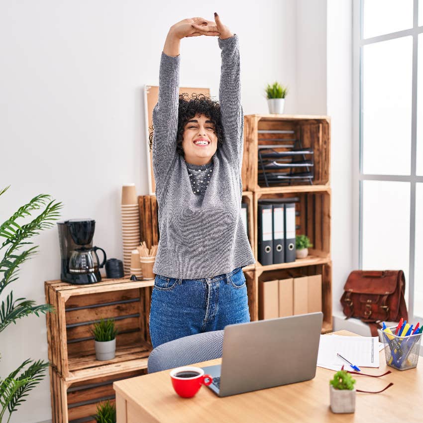 Woman stretching