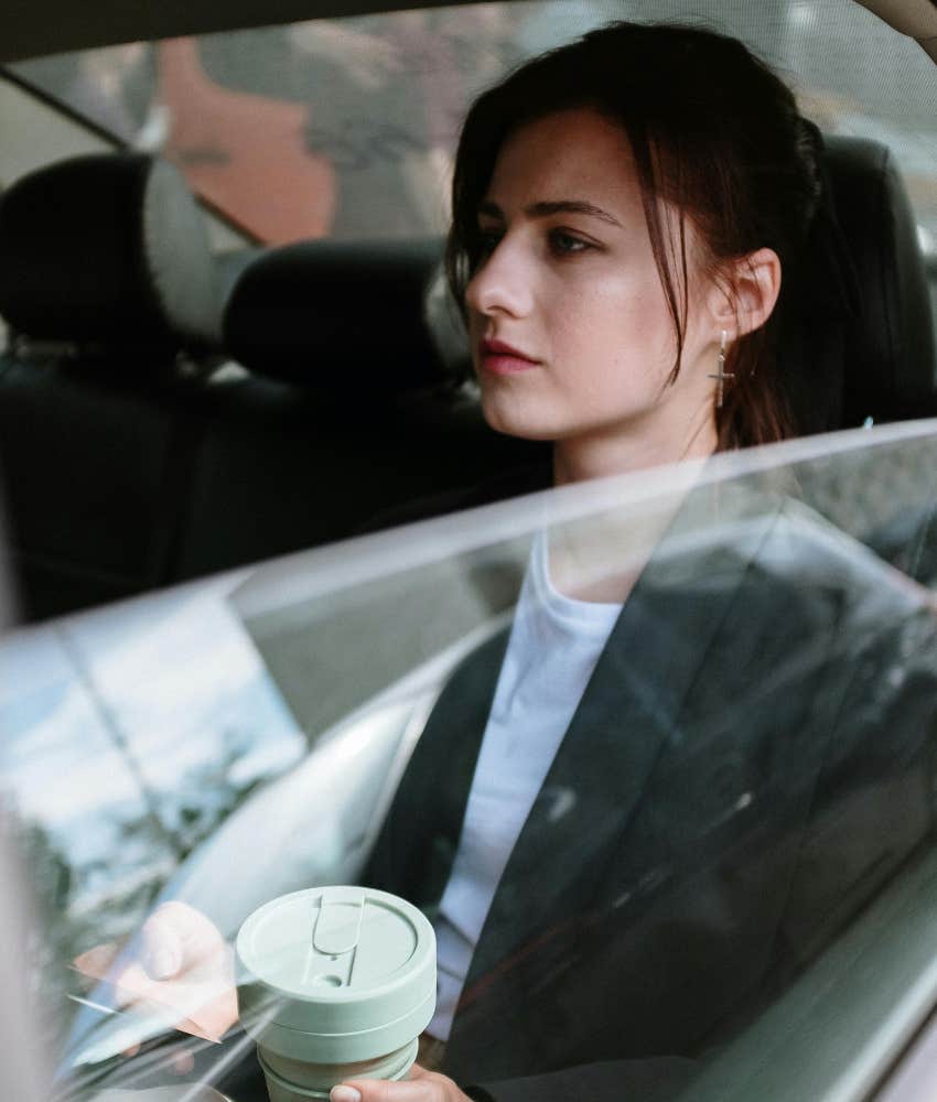 woman in car
