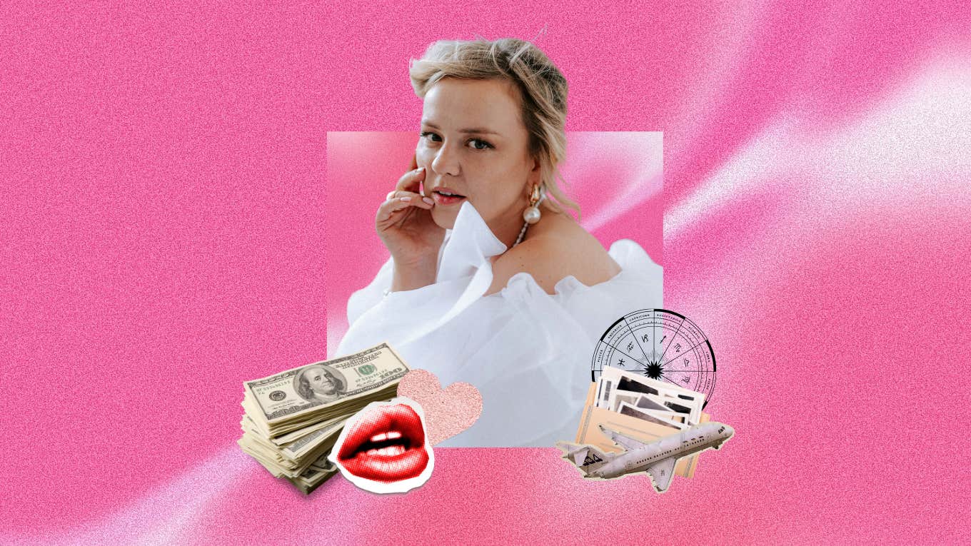 Zodiac Signs Experience Blissful Abundance On June 18, 2024 woman with symbols of abundance and zodiac wheel on june 18
