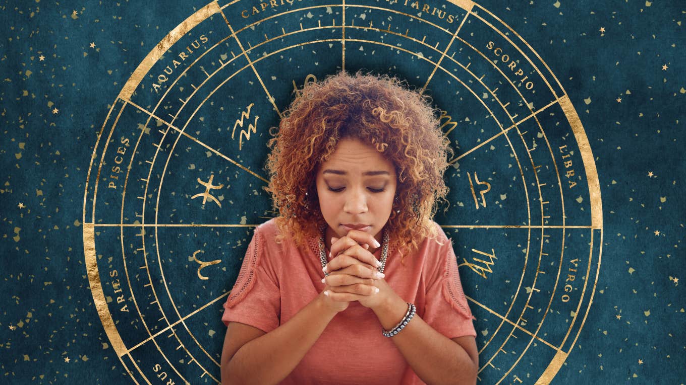 What Happens When Each Zodiac Sign Overthinks Their Choices overwhelmed woman overthinking on zodiac wheel