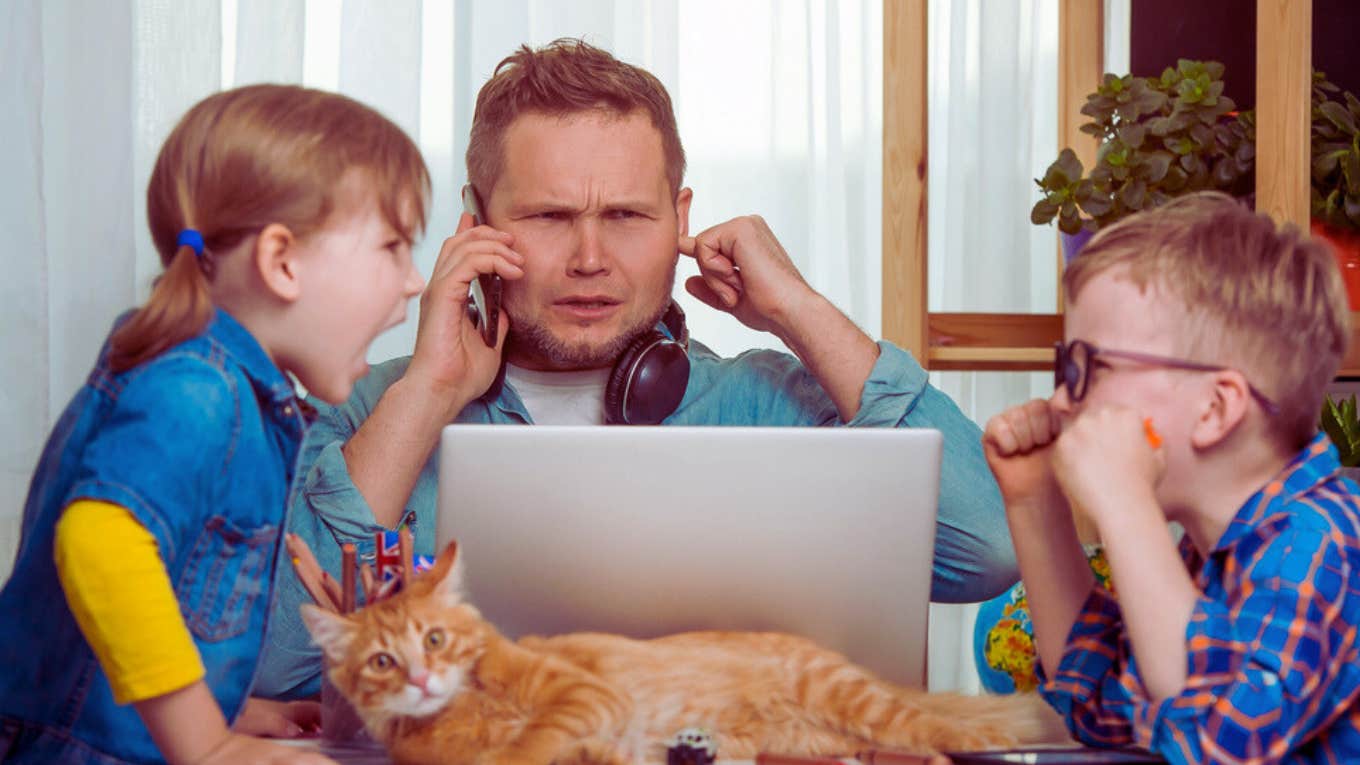 Dad Loses It After His Wife Tells Him It's His Job To Help With The Kids During His Week Off From Work dad, kids