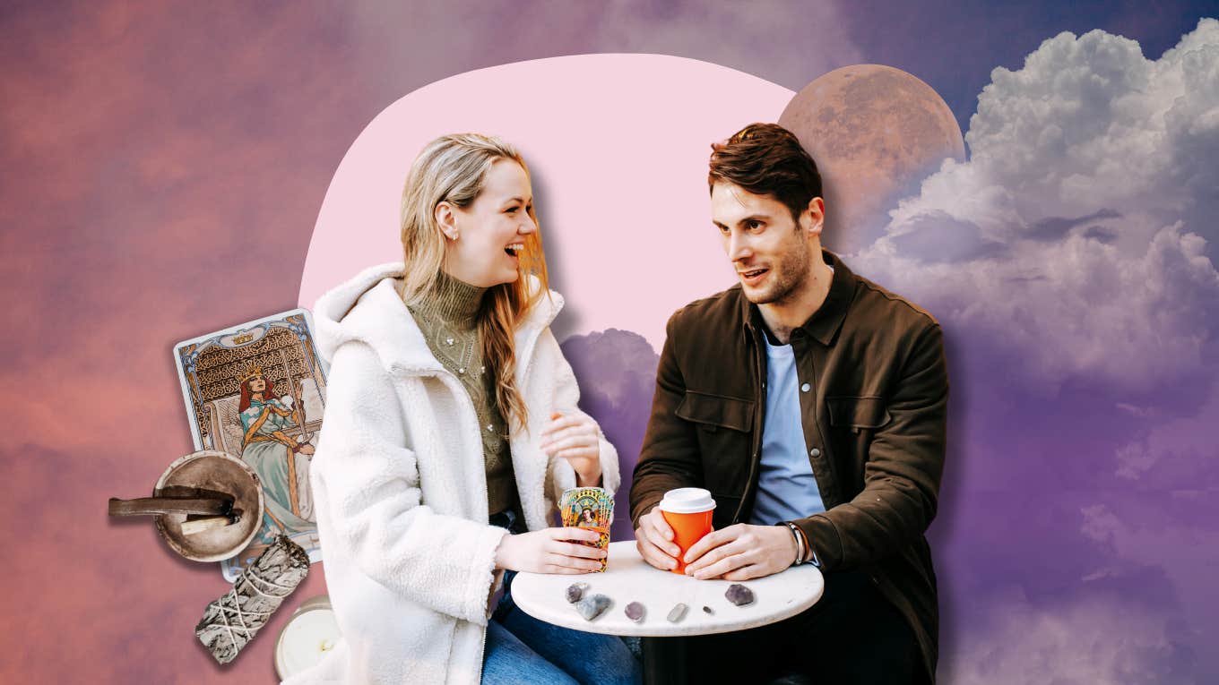 How To Tactfully Discuss Your Spiritual Beliefs While Dating Woman explaining her spiritual beliefs to boyfriend over coffee
