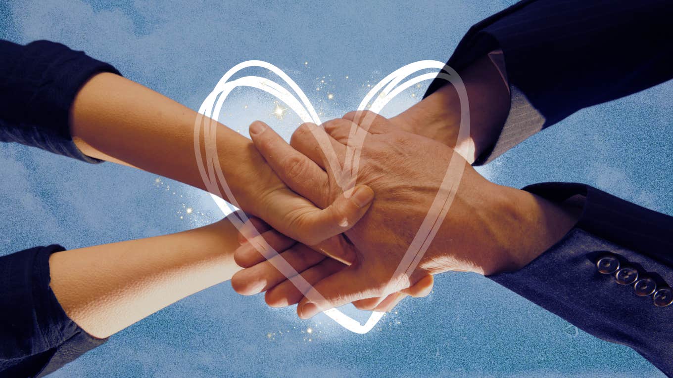 Man and woman holding hands in friendship innocently turns into an affair of love.