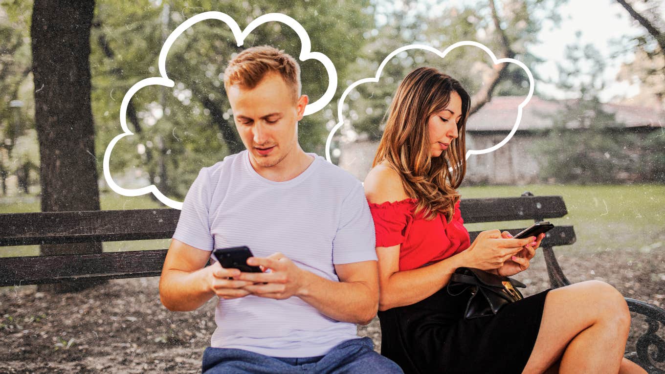 No, The Lack Of third Spaces Isn’t Why We’re Lonely Two lonely people together physically at third space, but on their phones