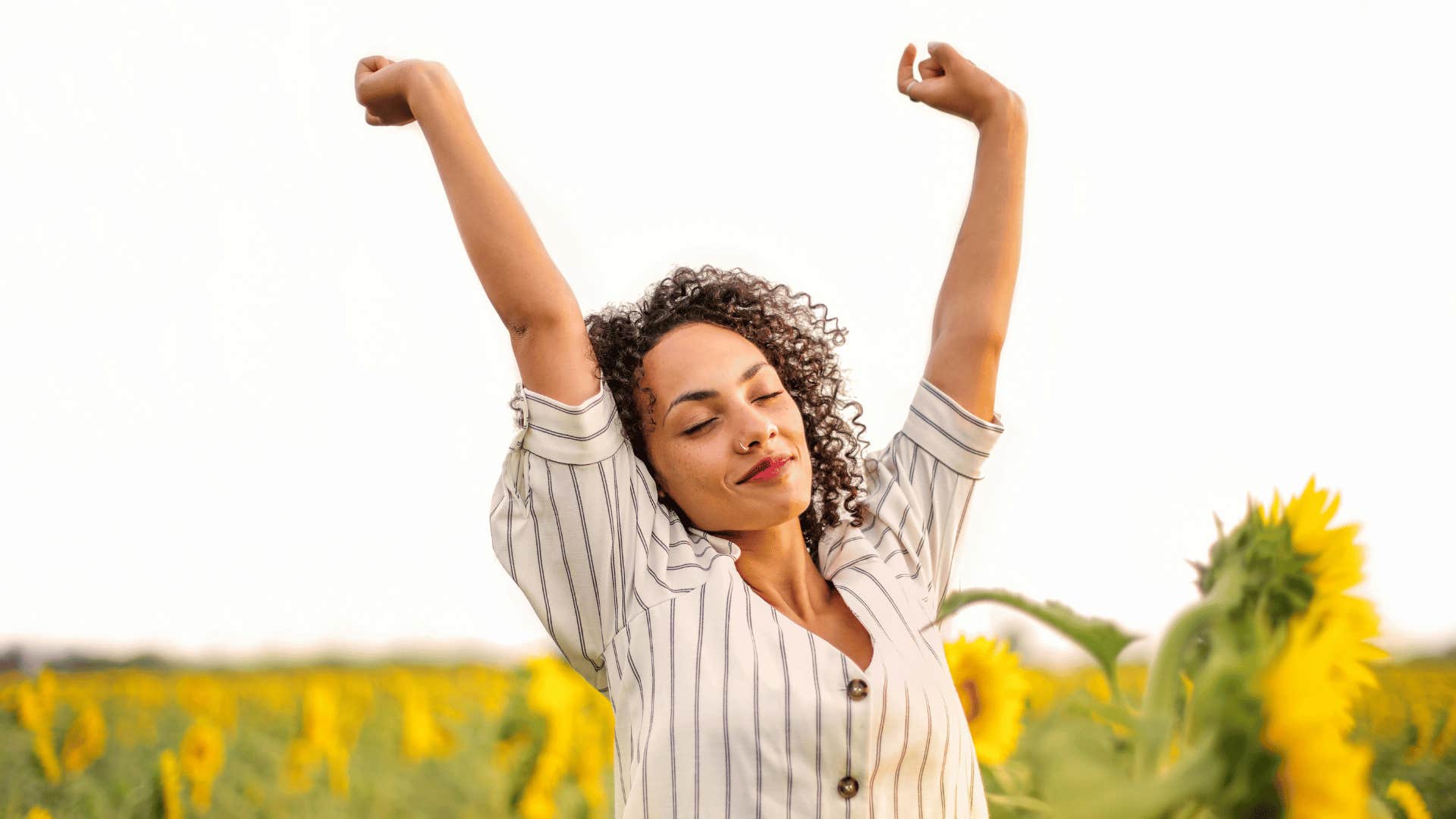free woman celebrating