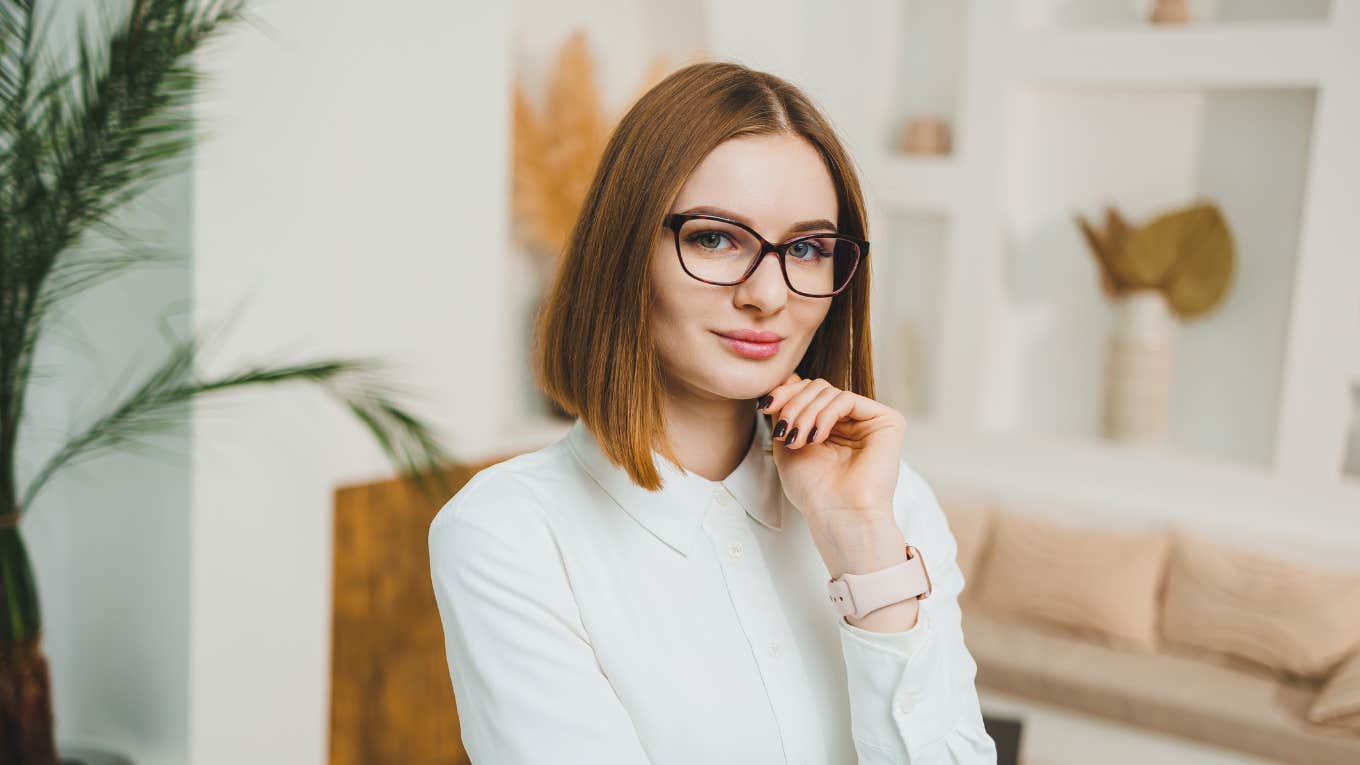 intelligent woman smiling