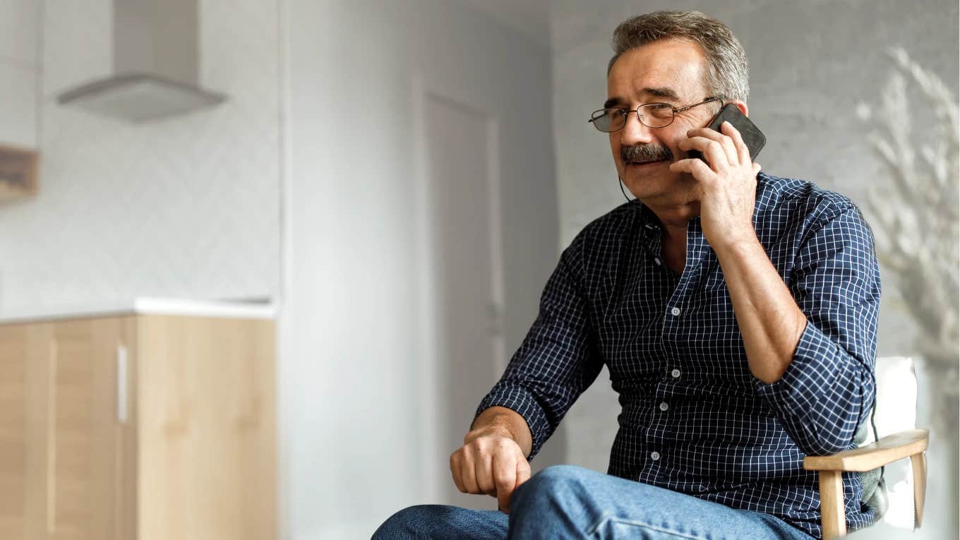 'No Contact' Daughter Tries To Reconnect With Her Now ‘Indifferent’ Dad Older father on the phone with his no contact daughter
