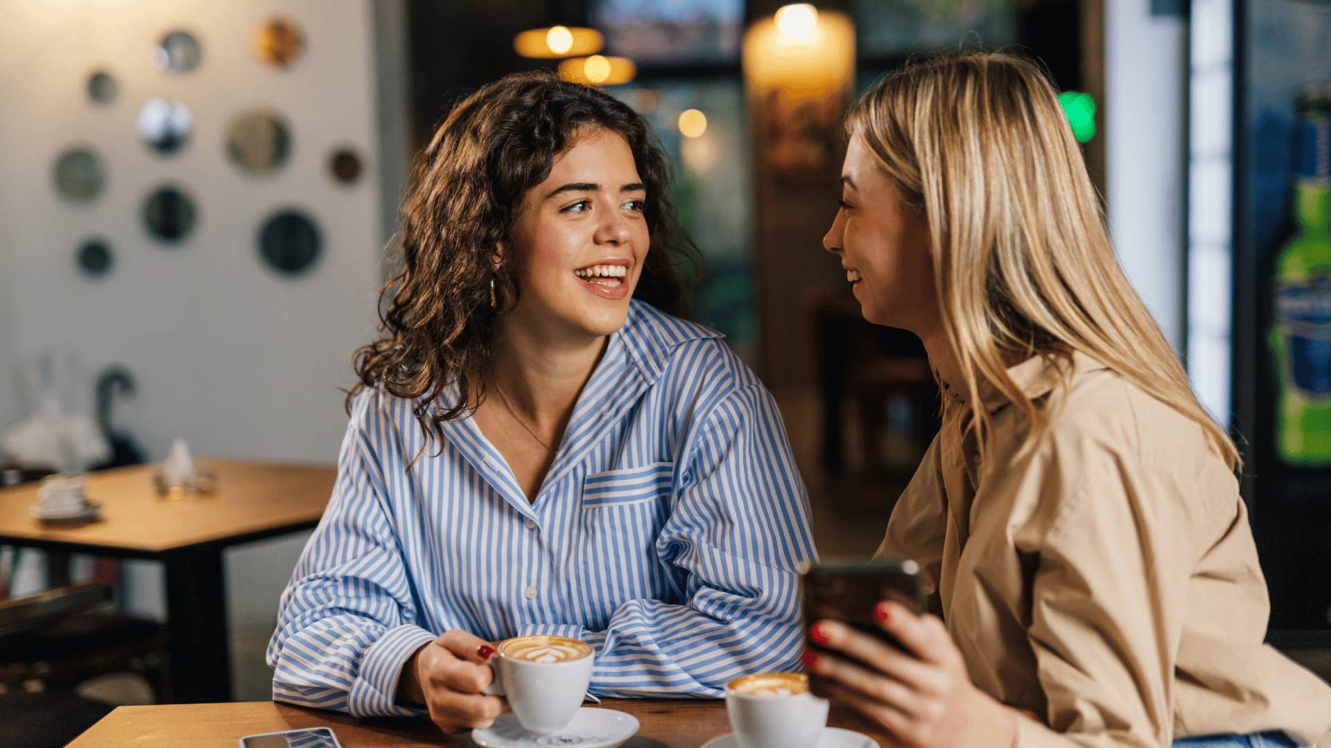 women making eye contact