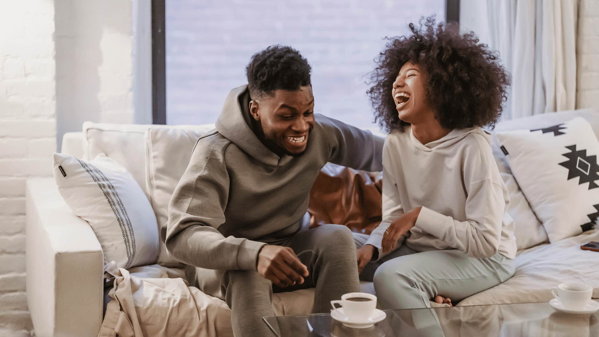 couple laughing