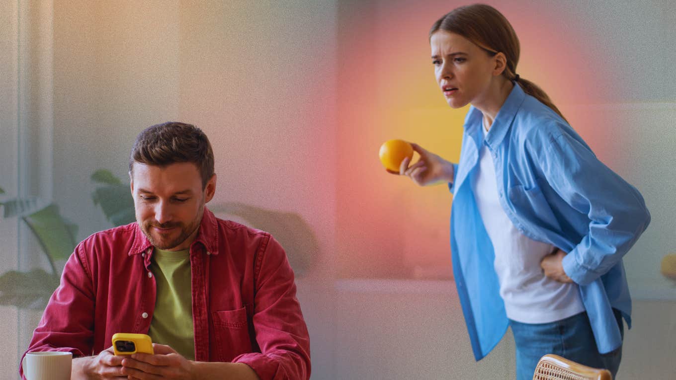 Man who is doing shady things is watched by a woman who realizes he is cheating on her.